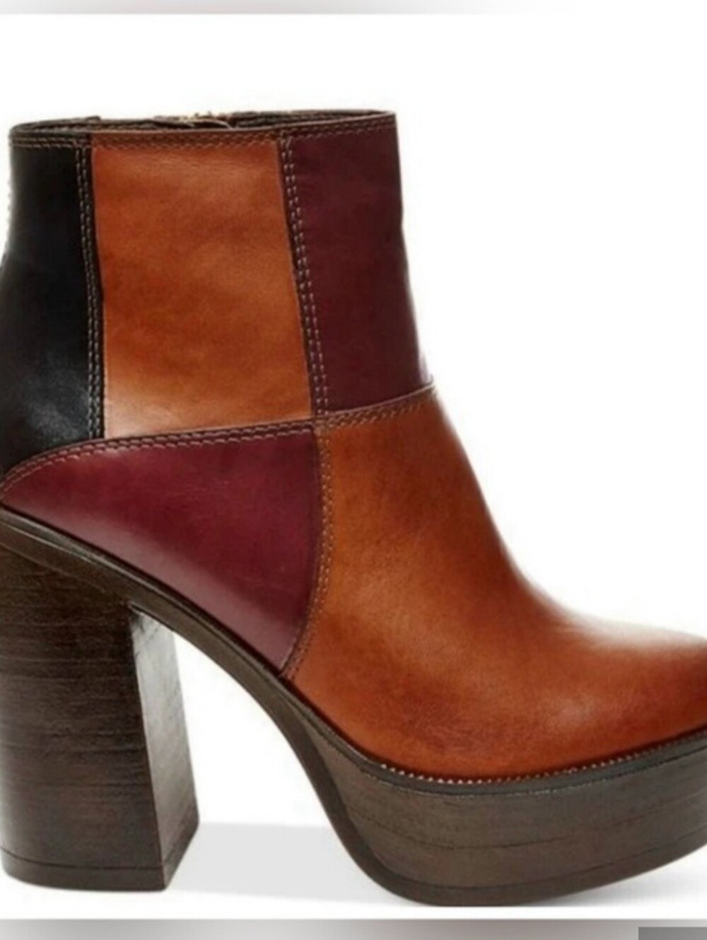 RARE Archive Steve Madden Gara Platform Bootie - Cognac Multi 2015 (size 6.5/7)
